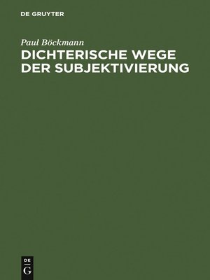 cover image of Dichterische Wege der Subjektivierung